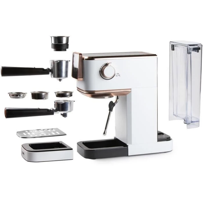 Machine a expresso 3 en 1 - DOMO - DO746K - 1350 W - 20 Bar - Blanc / Rose