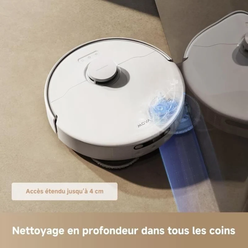 MOVA P50 Ultra - Robot Aspirateur Laveur avec Station - 19 000 Pa - Nettoyage des coins aux bords