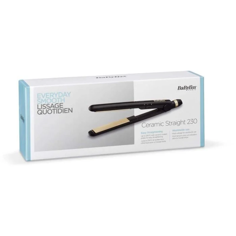 Lisseur - BaByliss - ST089E Straight 230 - Plaques Céramique et Multi-Voltage