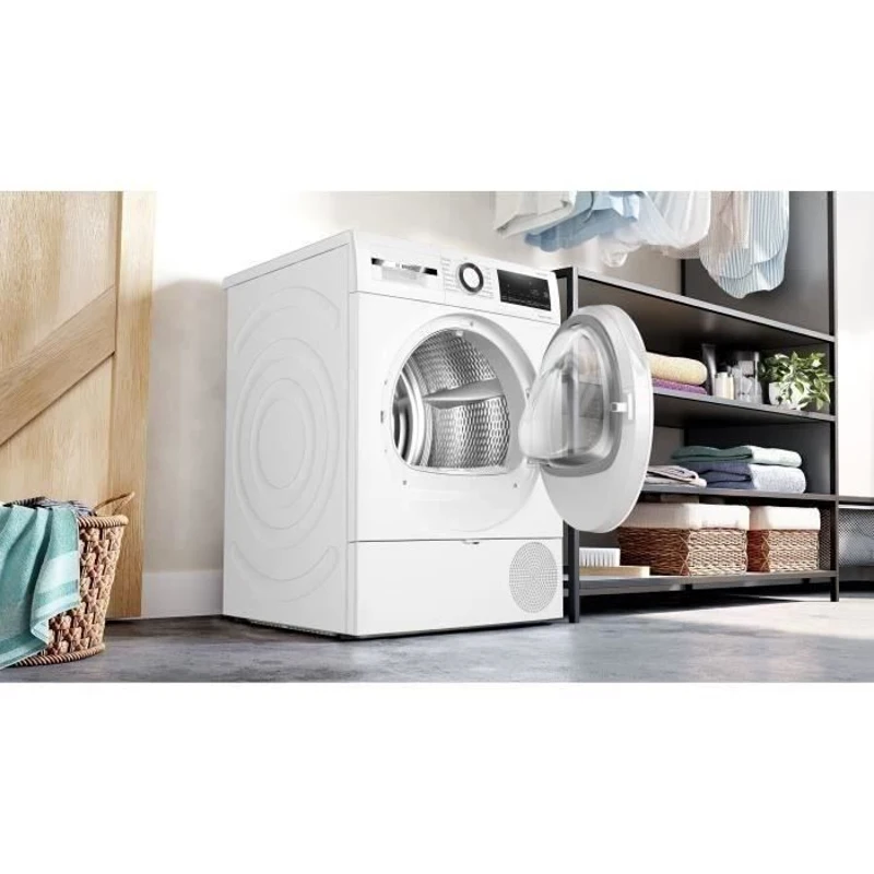 Seche-linge pompe a chaleur BOSCH WQG1420DFR SER6 - 9 kg - Induction - L60cm - Blanc