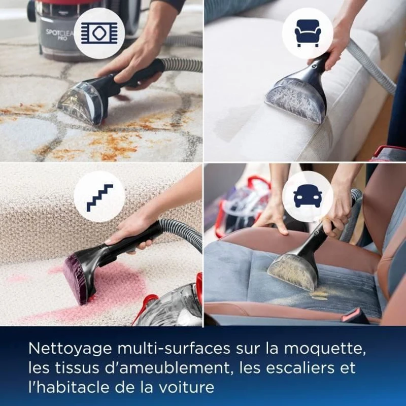 Nettoyeur Détacheur Bissell Spotclean Pro 1558N - Détache, Nettoie et Aspire - Efficace sur tous types de taches