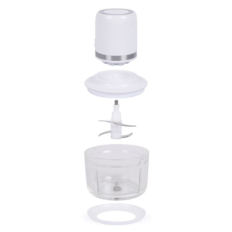 Hachoir électrique sans fil - LIVOO - 200 W - 2 vitesses - 1,2 L - 4 lames en acier - Blanc