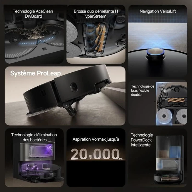 DREAME X50 Ultra Complete - Robot Aspirateur avec Station - Evitement d'obstacles par IA et Navigation a 360 - Aspiration 20 000 Pa