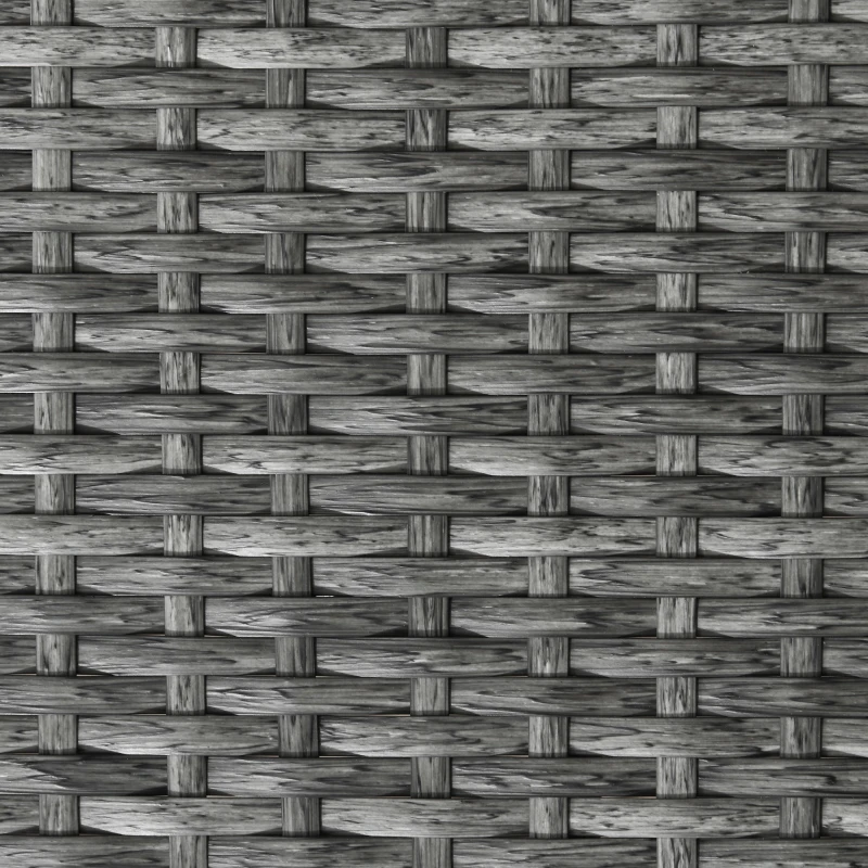 Outsunny Conjunto Jardim 2 Cadeiras + Mesa Dobráveis em Vime Sintético Cinza