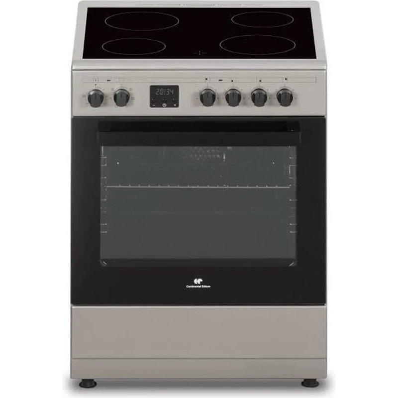 Cuisiniere vitrocéramique CONTINENTAL EDISON CECV60FCS - 4 feux - L58,8 xP61 xH83 cm - Silver