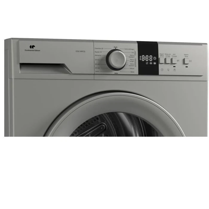 Seche-linge pompe a chaleur CONTINENTAL EDISON CESL10PCS2 - 10 kg - 60 cm - Classe E - Silver