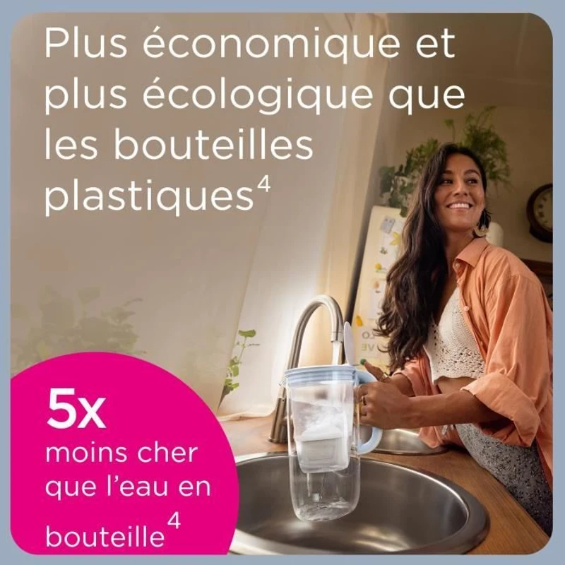 Distributeur d'eau BRITA - Flow - Capacité 8,2L dont 5,2L d'eau filtrée - 1 Cartouche Maxtra Pro All-In-1 incluse