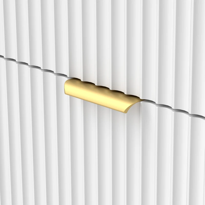 HOMCOM Cômoda 6 Gavetas Moderna com Puxadores e Pés Dourados 120x40x76,5 cm Branco