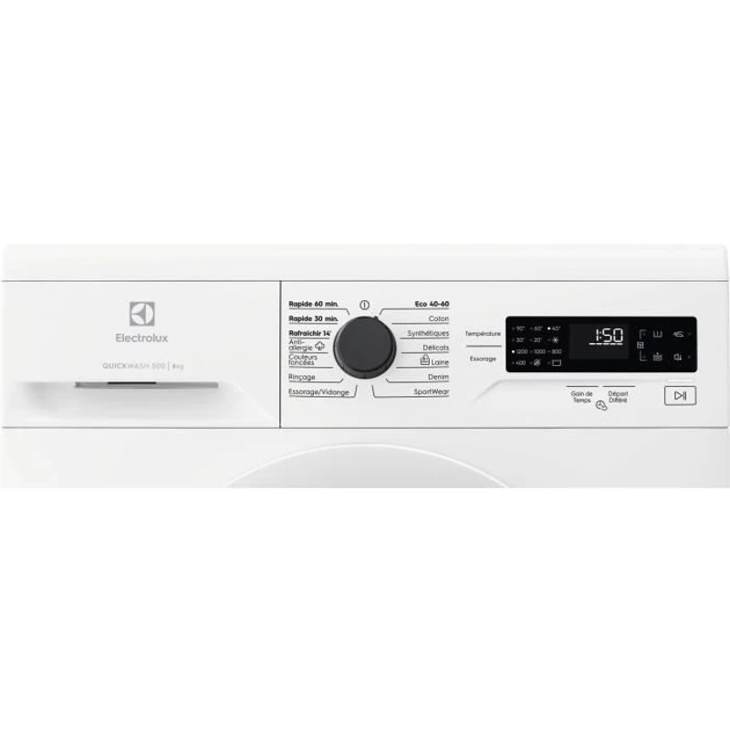 Lave-linge hublot ELECTROLUX EWF0812A4 - 8 kg - Eco Inverter - L60cm - 1200 trs/min - Classe A - Dépotable - Blanc