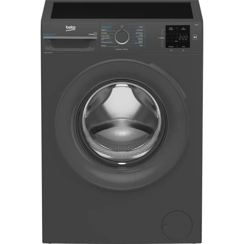 Lave-linge hublot BEKO BM0WU3922FB - 9 kg - Induction - L60cm - 1200 trs/min - Classe A - Noir
