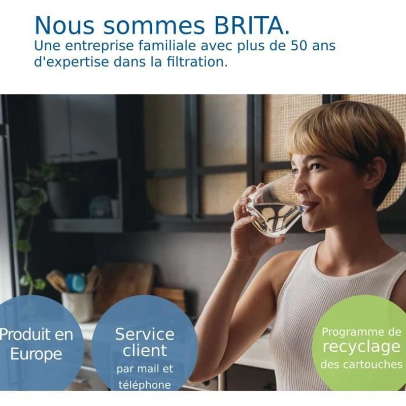 Carafe filtrante BRITA - Marella Bleu XL - Capacité 3,5L dont 2,5L d'eau filtrée - 1 Cartouche Maxtra Pro All-In-1 incluse