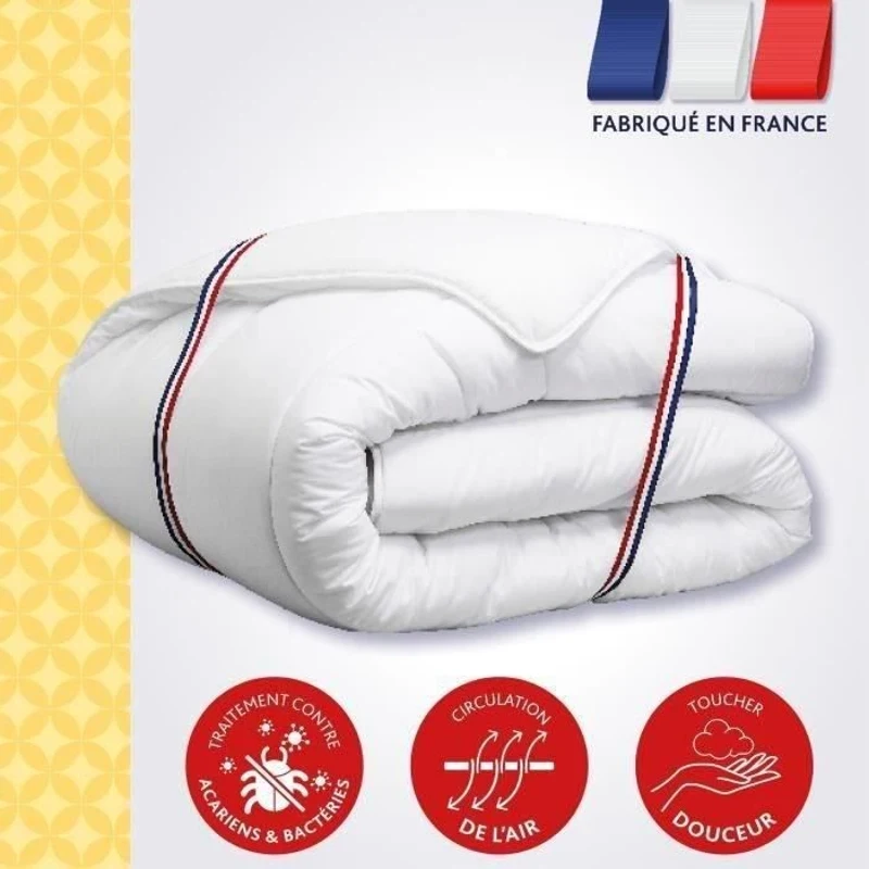 DODO Couette tempérée 300gr/m² anti-acarians VICTORIA 140x200 cm blanc