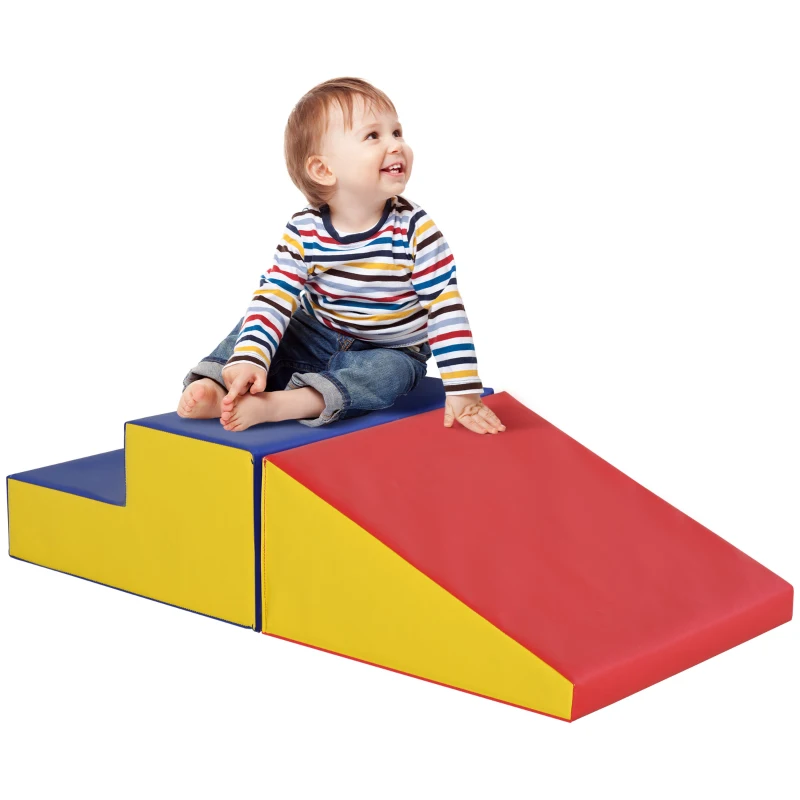 HOMCOM Conjunto de 2 Blocos de Espuma para Crianças Brinquedo Educativo Infantil para Escalar 50x50x25 cm Multicolorido