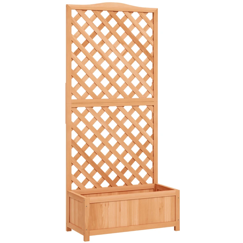 Outsunny Jardiniera cu Grilaj pentru Plante – Maro