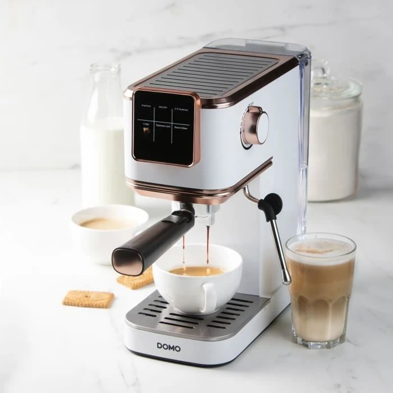 Machine a expresso 3 en 1 - DOMO - DO746K - 1350 W - 20 Bar - Blanc / Rose