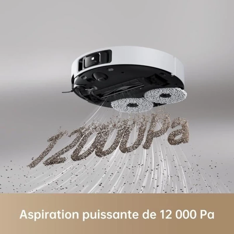 Aspirateur Robot Laveur Dreame X40 Ultra Complete avec Serpilliere a détacher et a soulever, Nettoyage extensif par Brosses