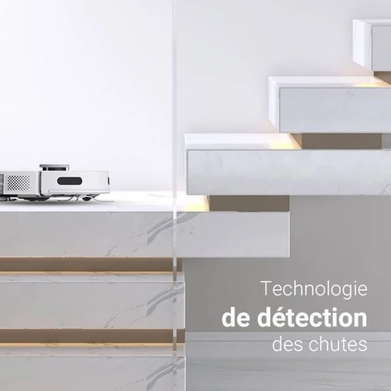 EZVIZ RE5 - Aspirateur Robot Laveur - Puissance 4000 Pa - Navigation LIDAR - Évitement d'obstacles - Détection des tapis