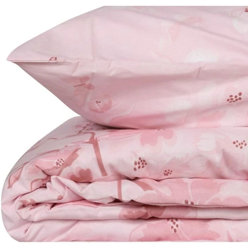 Parure de lit - 1 housse de couette 220 x 240 cm + 2 taies d'oreiller 60 x 60 cm - 100% coton renforcé - Rose