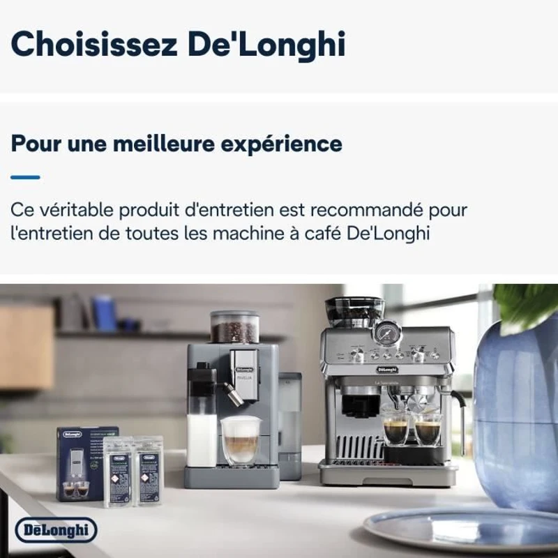 DELONGHI DLS C200 Détartrant EcoDecalk Mini 2x100ml pour toutes les machines a café Delonghi