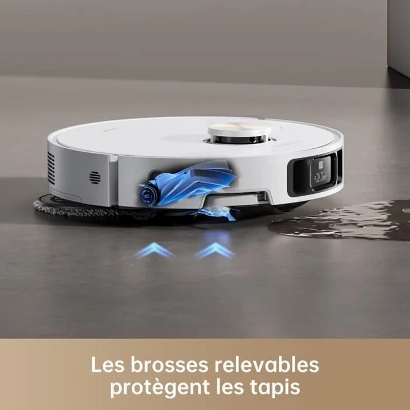 Aspirateur Robot Laveur Dreame X40 Ultra Complete avec Serpilliere a détacher et a soulever, Nettoyage extensif par Brosses