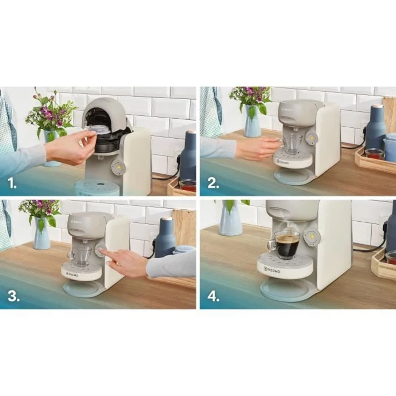 Machine a café multi-boissons - BOSCH - TASSIMO - T16 Finesse vanille - 1400 W