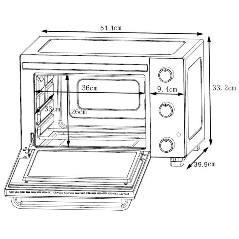 CONTINENTAL EDISON CEMF35W - Minifour électrique 35L blanc  - 1500W - Rotissoire, Convection naturelle