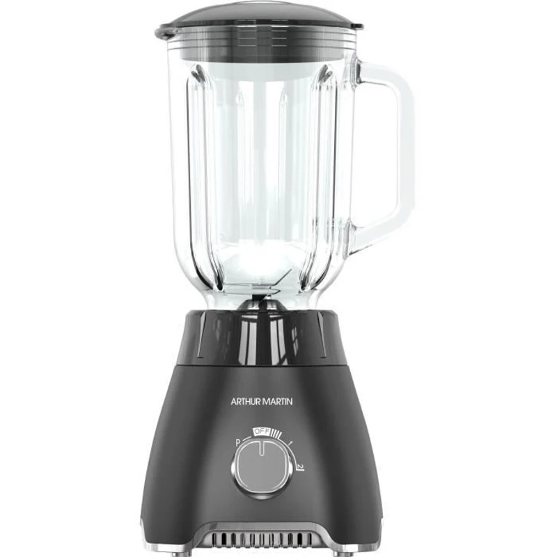 Blender - ARTHUR MARTIN - AMPB40 -Bol en verre gradué 1,5L - 400W - 2 vitesses + pulse - Gris