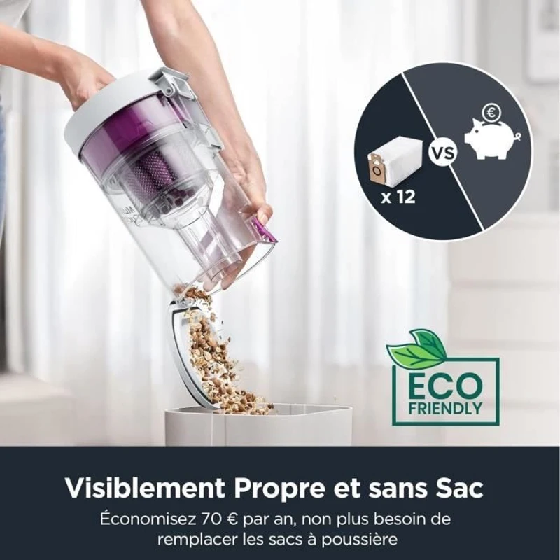 Aspirateur Robot Laveur - EUREKA E10S Blanc - 4000 Pa - 180 min - 200 ml