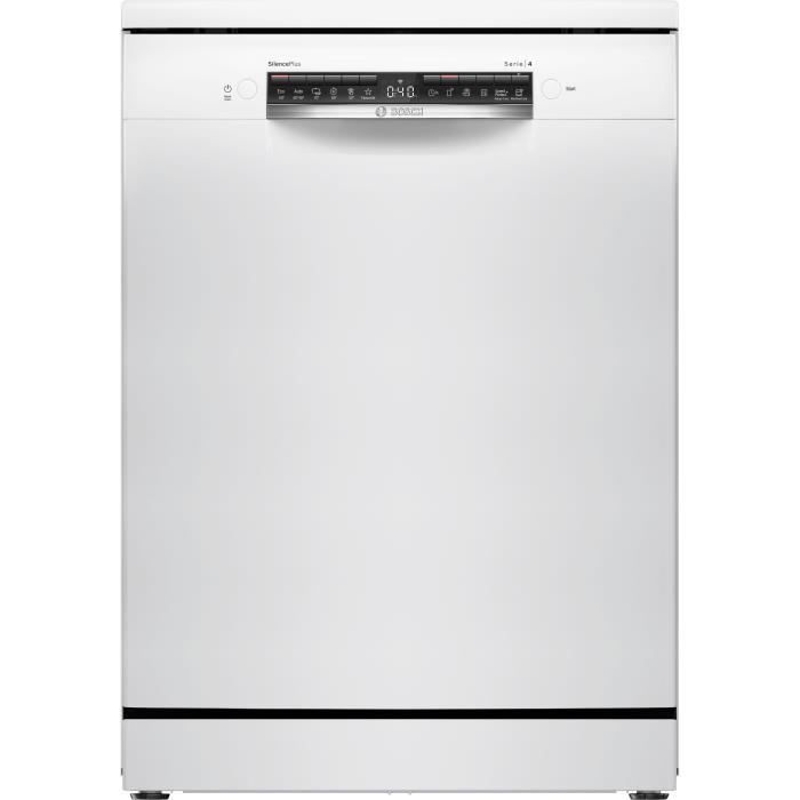 Lave-vaisselle pose libre BOSCH SMS4EMW01F SER4 - 14 couverts - Induction - L60cm - 42 dB - tiroir a couverts - Blanc