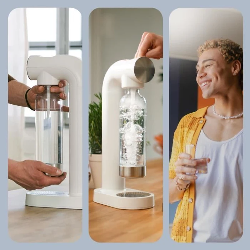 Machine a soda BRITA - SodaONE Blanche - 1 Bouteille 1L et 1 Cylindre de CO2 inclus