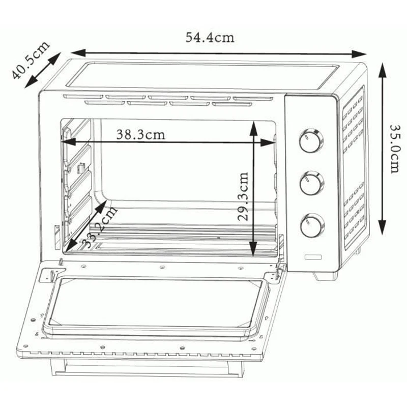 Mini four CONTINENTAL EDISON MF38N Noir L54,35x H36,6 x P41,15 cm 38L