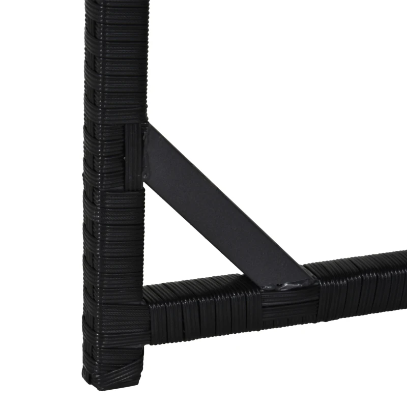 Outsunny Conjunto de Jardim Encaixável 8 Pessoas 9 Peças Resina Pe Preto com Almofadas Creme