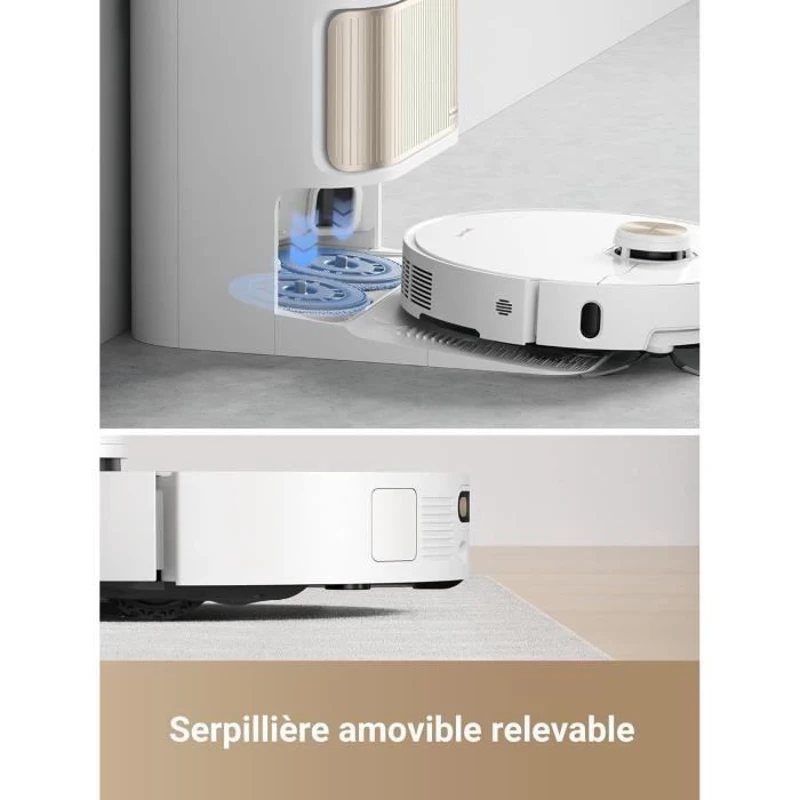 DREAME L40 Ultra Robot Aspirateur Laveur avec Serpilliere Amovible et relevable - Brosse latérale Extensible et relevable -11 000 Pa