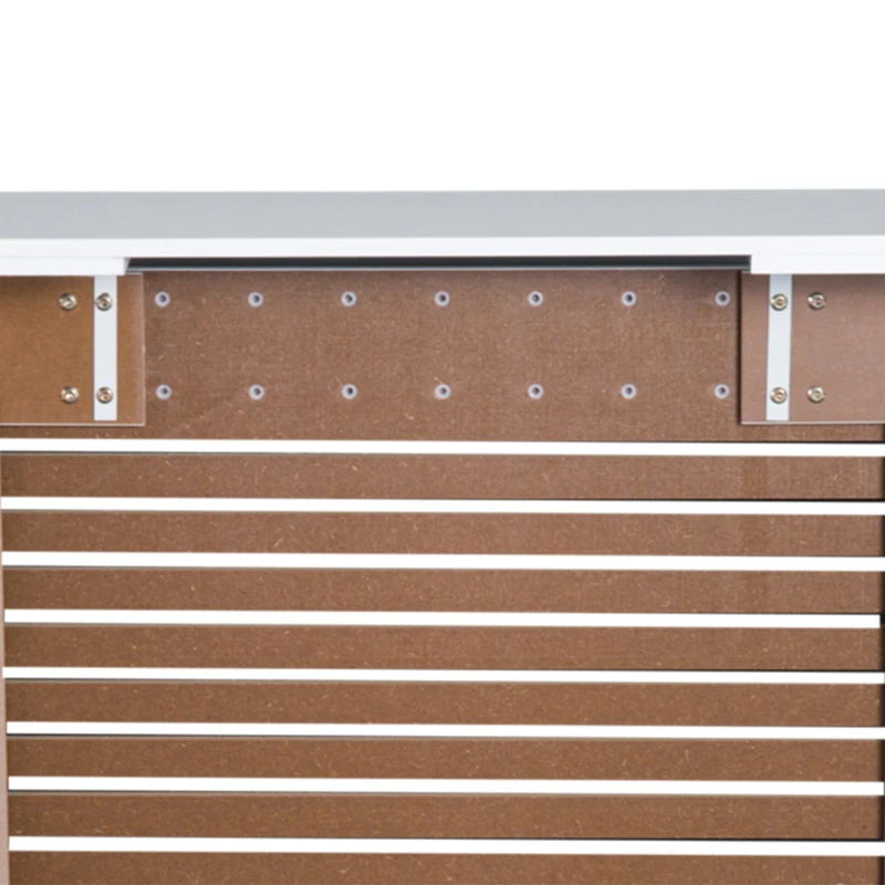 HOMCOM Cobertura para Radiador Extensível Ripado em Mdf 139-208,5x20,5x82,5 cm Branco