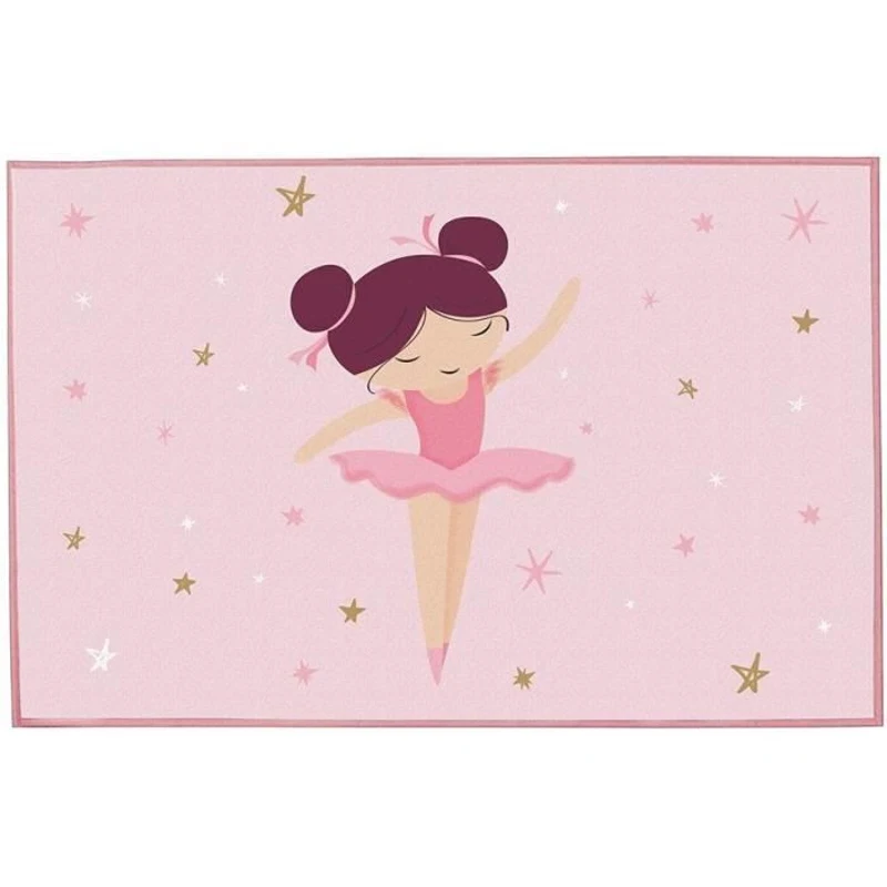 Tapis - FUN HOUSE - Danseuse Ballerine - 120 x 80 cm - Rose - Rectangulaire - Enfant