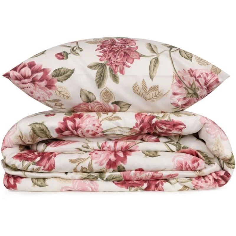 Parure de lit - 1 housse de couette 220 x 240 cm + 2 taies d'oreiller 60 x 60 cm - 65% coton, 35% polyester - Creme