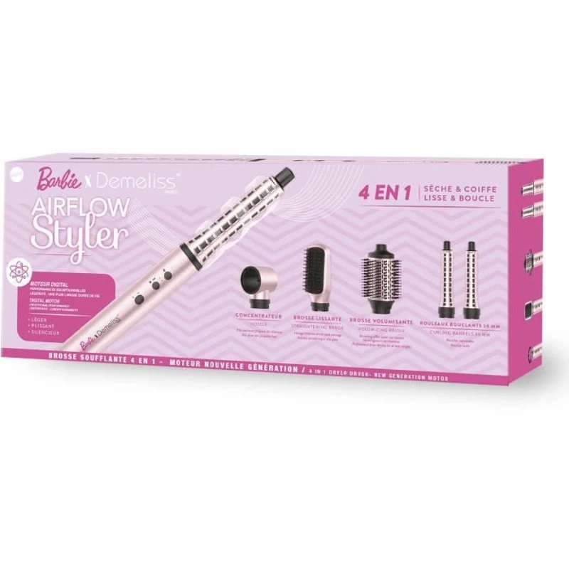 Brosse Soufflante Multistyler -SAINT ALGUE - Demeliss AIRFLOW STYLER - Seche & Coiffe, Lisse & Boucle - Collection Barbie™