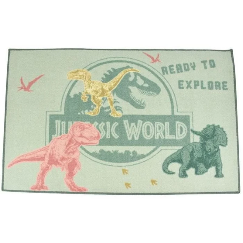 Tapis Dinosaure - FUN HOUSE - Jurassic World - 120x80 cm - Multicolore - Lavable en surface