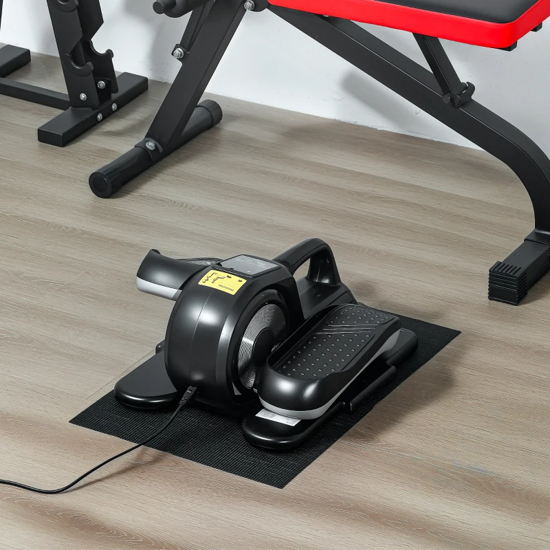 SPORTNOW Elíptico de Escritório Bicicleta Elíptica Elétrica com Controle Remoto e Tela LCD 12 Velocidades Ajustáveis 45x38x25cm Preto