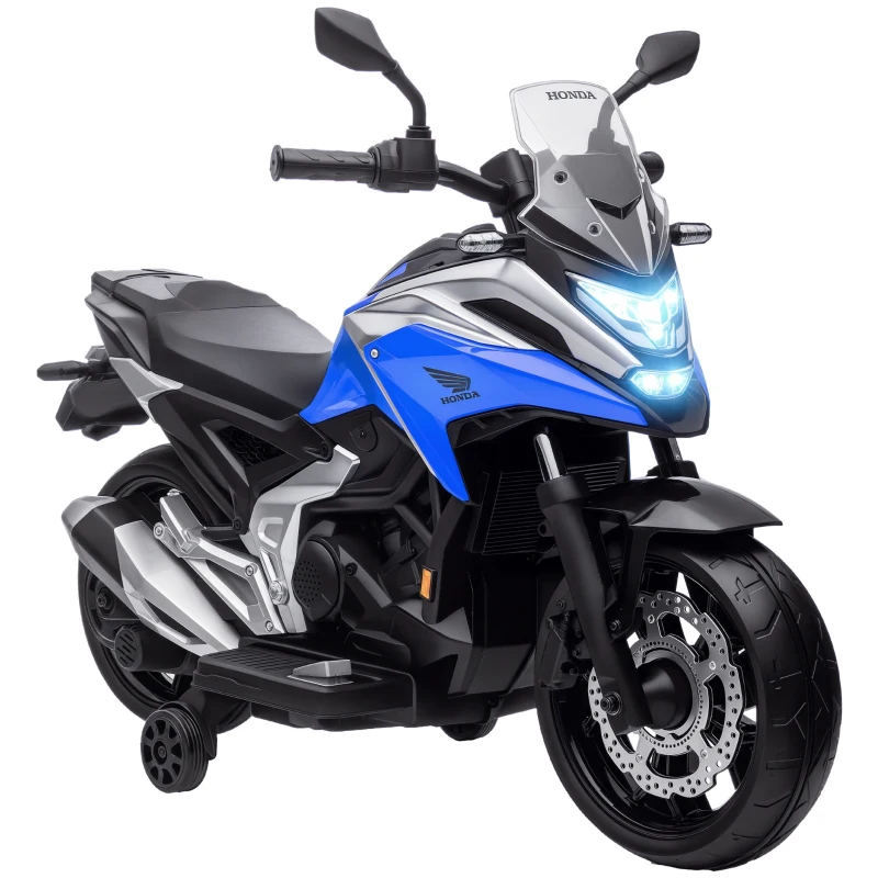 AIYAPLAY Moto Elétrica para Crianças Portador Honda para Crianças 3 a 6 Anos com Música Faróis 107x46x75 cm Azul