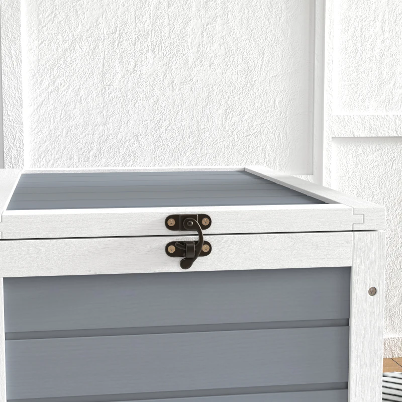 PawHut Terrario para Reptéis Casa para Tartarugas de Madeira com 2 Áreas e Suporte para Lâmpada 81x48x31,5 cm Cinza Claro