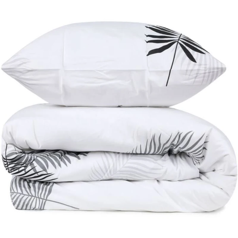 Parure de lit - 1 housse de couette 220 x 240 cm + 2 taies d'oreiller 60 x 60 cm - 100% coton renforcé - Gris