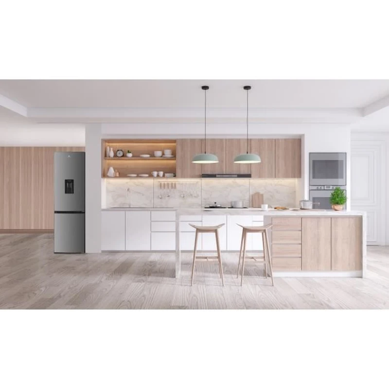 Réfrigérateur congélateur bas - CONTINENTAL EDISON - 325L - Total No Frost (Sans givre)- distributeur d'eau- Inox