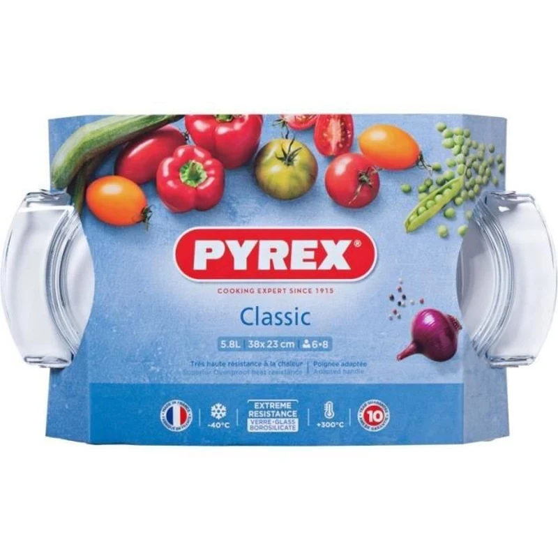 Cocotte - PYREX - 1450076 - Ovale - En verre borosilicate - 38 x 23 cm