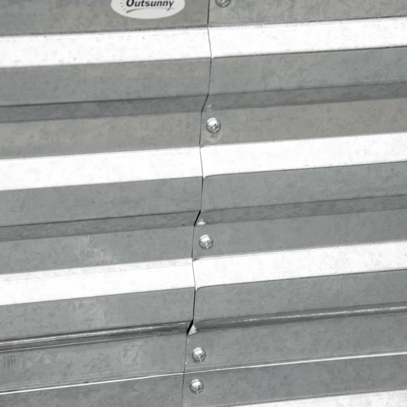 Outsunny Canteiro Elevado Retangular em Aço Galvanizado 180x90x59 cm