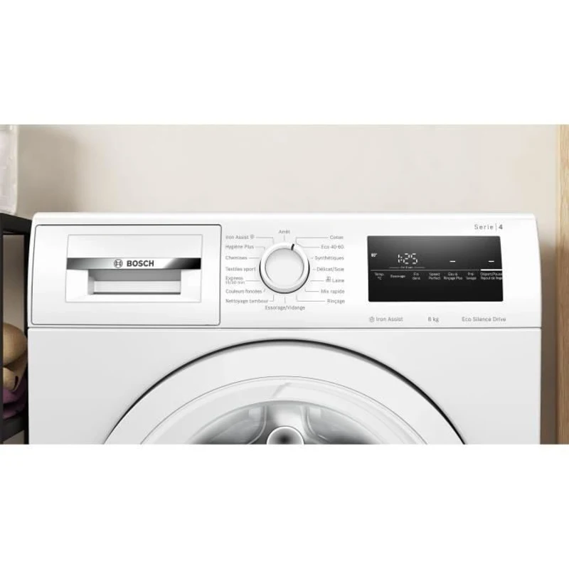 Lave-linge hublot BOSCH WAN28258FR SER4 - 8 kg - Induction - L60cm - 1400 trs/min - Classe A - Vapeur - Blanc
