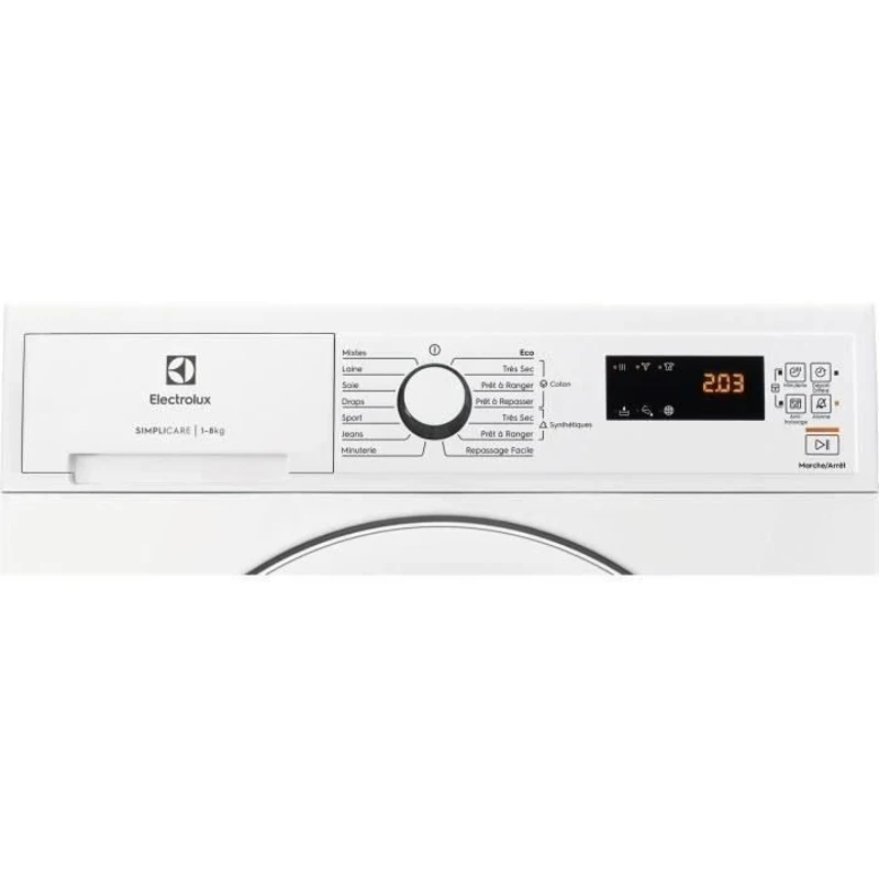 Seche-linge pompe a chaleur ELECTROLUX EDH1281UC - 8 kg - L60cm - Blanc