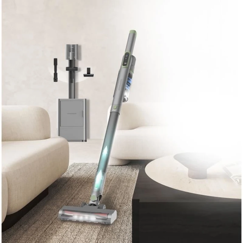 Aspirateur Balai avec base de vidange - ARTHUR MARTIN - AMAB148 – 200 W – 40 min d'autonomie – 80 AW - Gris