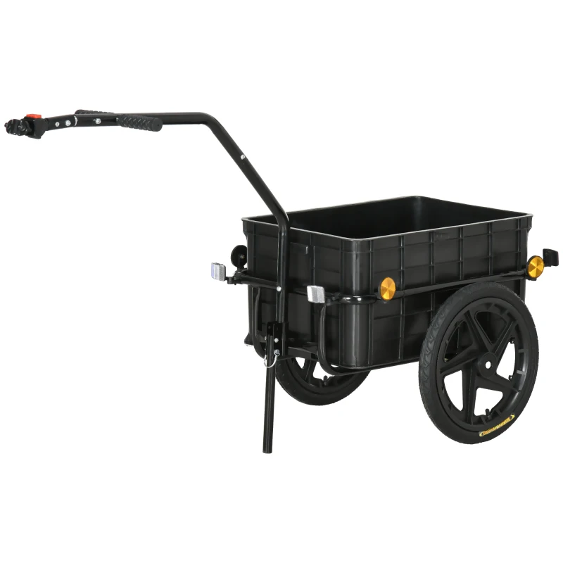 HOMCOM Reboque para Bicicleta 70 L 2 em 1 Estrutura em Aço Rodas 41 cm Engate Universal