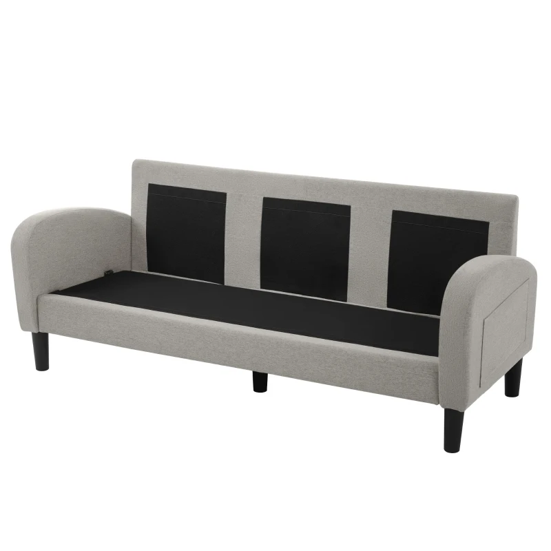 3-seater L-shaped Corner Sofa with Reversible Chaise and Soft Padded Seats, Sofa Bed with Plastic Legs, 166L x 118W x 77H cm, Gray